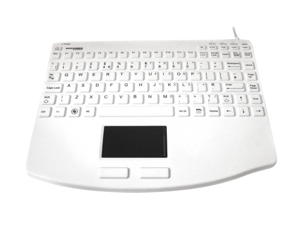 AccuMed Medical 540-Tastatur weiß mit schwarzen Buchstaben für Arztpraxen