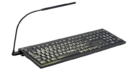 Großschrifttastatur PC - schwarz mit weißer Beschriftung und USB Lampe