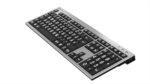 Großschrifttastatur Logickeyboard Slimeline PC mit schwarzen Tasten und weißer Schrift