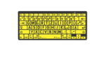 Mini Bluetooth Großschrifttastatur MAC mit gelben Tasten und schwarzen Buchstaben